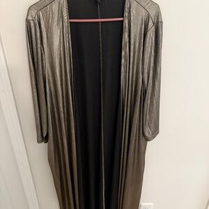 Metallic Gold Women's Open Front Cardigan